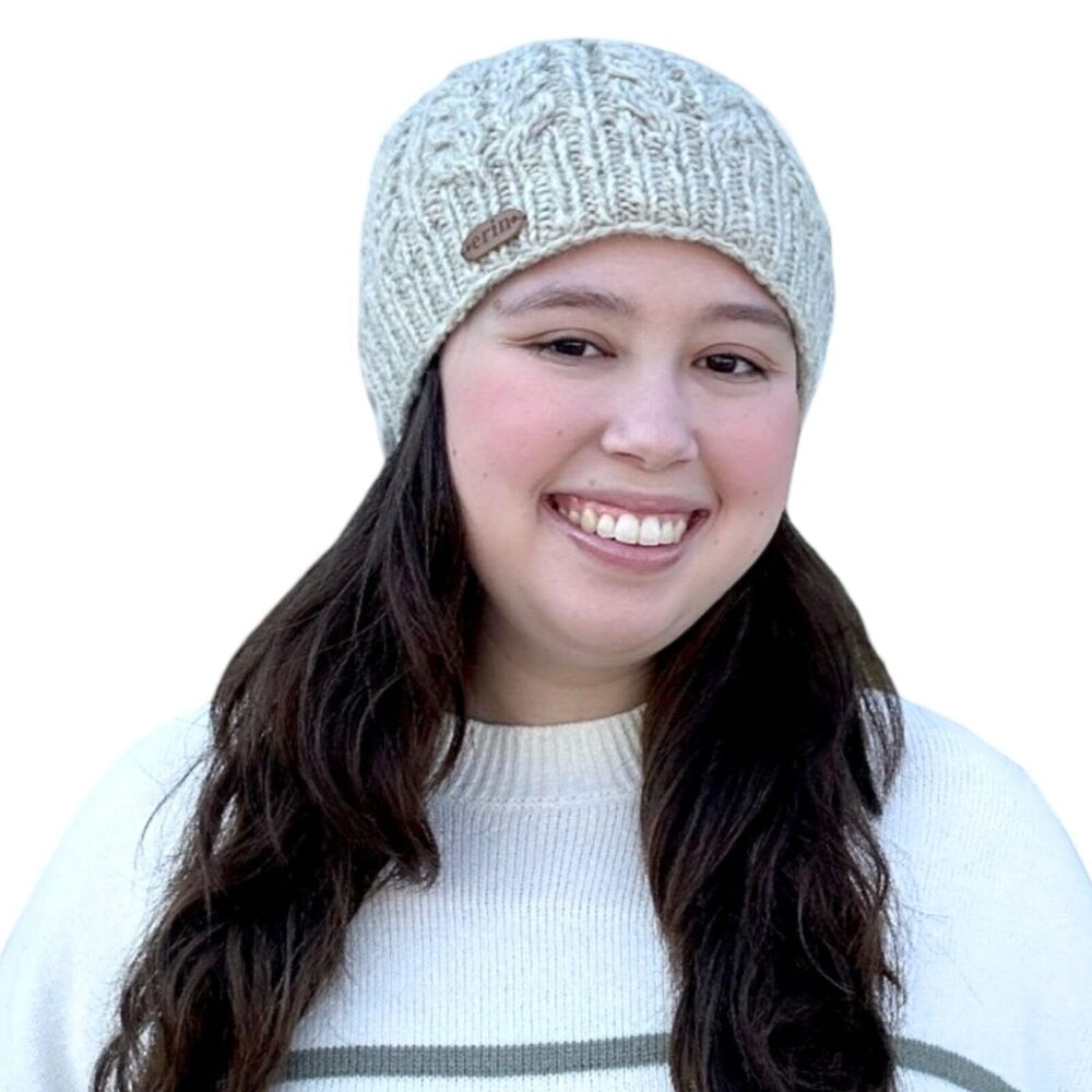 8967 Winter Hat - Fleece Lined 100% Wool Winter Beanie - Knitted Hat